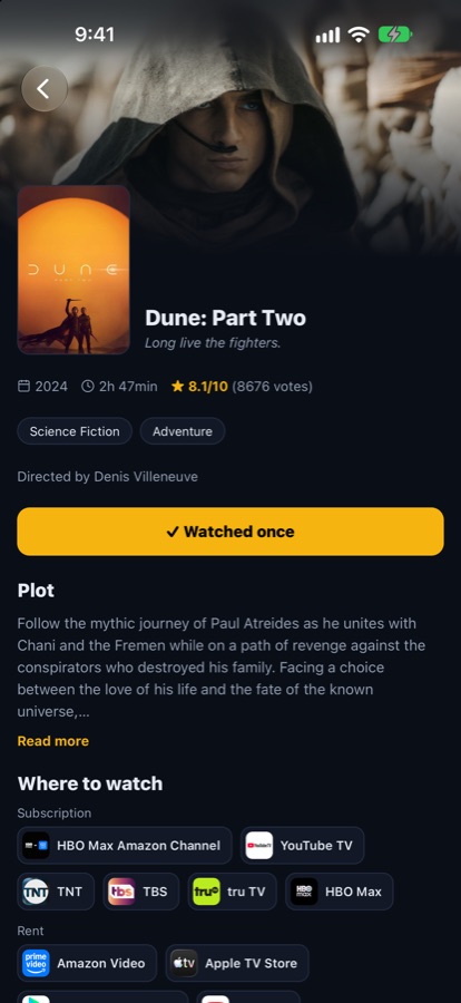 Details & where to watch